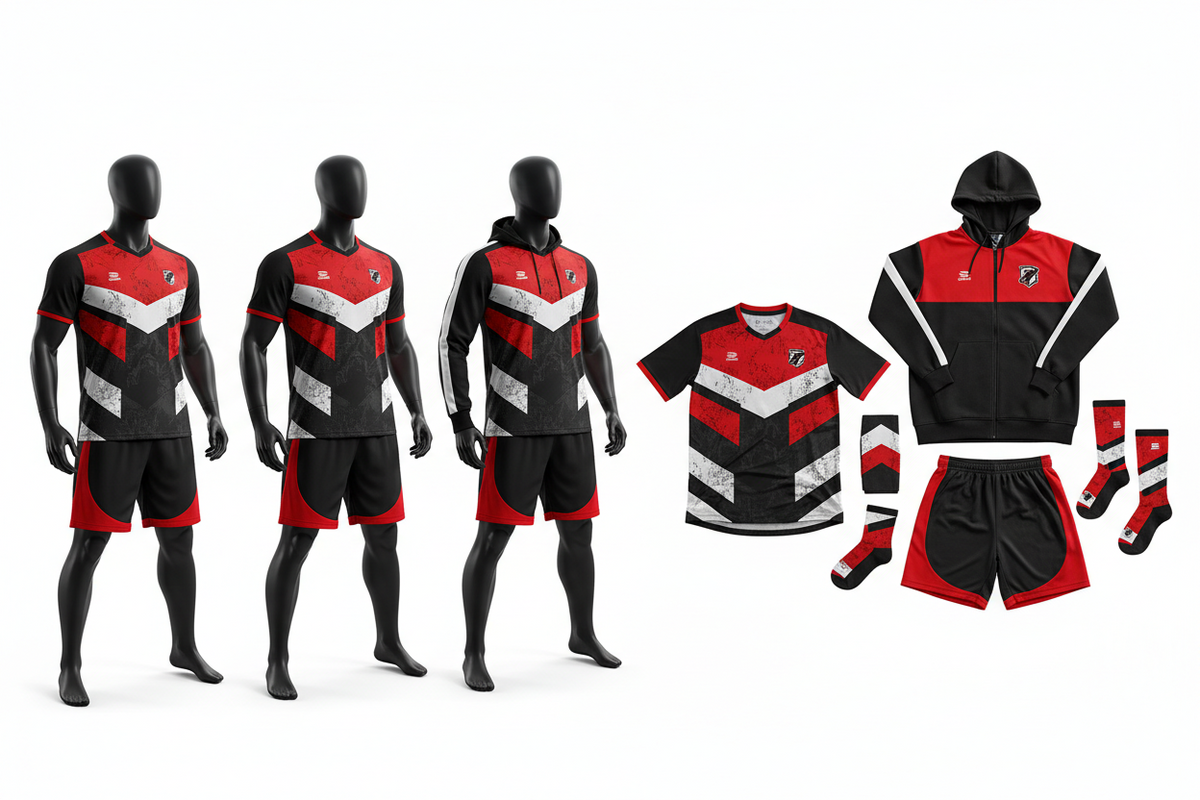 Athletes wearing customised teamwear